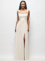 Front View Thumbnail - Ivory Contoured Wide Strap Sweetheart Maxi Dress