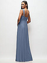Rear View Thumbnail - Larkspur Blue Contoured Wide Strap Sweetheart Maxi Dress