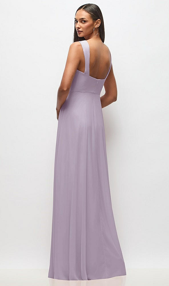 Back View - Lilac Haze Contoured Wide Strap Sweetheart Maxi Dress