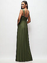 Rear View Thumbnail - Olive Green Contoured Wide Strap Sweetheart Maxi Dress