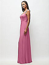 Side View Thumbnail - Orchid Pink Contoured Wide Strap Sweetheart Maxi Dress