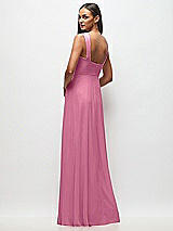 Rear View Thumbnail - Orchid Pink Contoured Wide Strap Sweetheart Maxi Dress