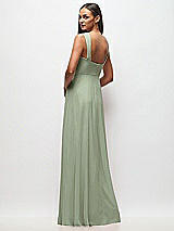 Rear View Thumbnail - Sage Contoured Wide Strap Sweetheart Maxi Dress