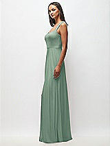 Side View Thumbnail - Seagrass Contoured Wide Strap Sweetheart Maxi Dress