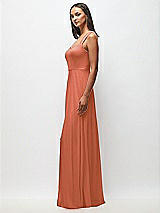 Side View Thumbnail - Terracotta Copper Contoured Wide Strap Sweetheart Maxi Dress