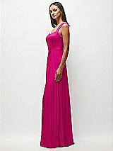 Side View Thumbnail - Think Pink Contoured Wide Strap Sweetheart Maxi Dress