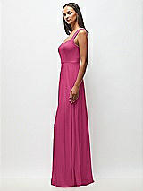 Side View Thumbnail - Tea Rose Contoured Wide Strap Sweetheart Maxi Dress