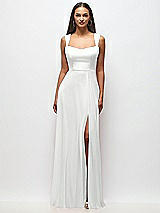 Front View Thumbnail - White Contoured Wide Strap Sweetheart Maxi Dress