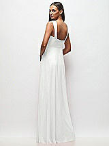 Rear View Thumbnail - White Contoured Wide Strap Sweetheart Maxi Dress