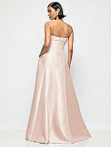 Alt View 3 Thumbnail - Cameo Bow Cuff Strapless Satin Ball Gown with Pockets