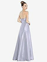 Rear View Thumbnail - Silver Dove Bow Cuff Strapless Satin Ball Gown with Pockets