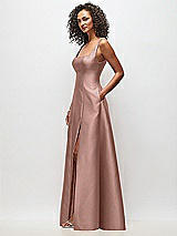 Side View Thumbnail - Neu Nude Sleeveless Square-Neck Princess Line Gown with Pockets