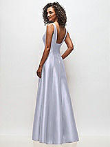Rear View Thumbnail - Silver Dove Sleeveless Square-Neck Princess Line Gown with Pockets
