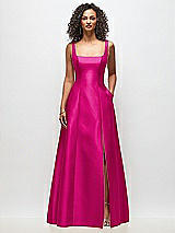Front View Thumbnail - Think Pink Sleeveless Square-Neck Princess Line Gown with Pockets