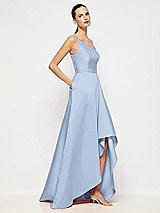 Alt View 5 Thumbnail - Cloudy One-Shoulder Satin Gown with Draped Front Slit and Pockets