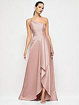 Alt View 4 Thumbnail - Neu Nude One-Shoulder Satin Gown with Draped Front Slit and Pockets