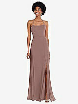 Alt View 1 Thumbnail - Sienna Scoop Neck Convertible Tie-Strap Maxi Dress with Front Slit