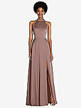 Front View Thumbnail - Sienna Stand Collar Cutout Tie Back Maxi Dress with Front Slit