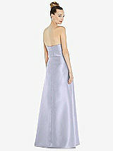 Rear View Thumbnail - Silver Dove Basque-Neck Strapless Satin Gown with Mini Sash