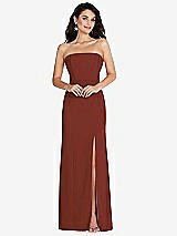 Front View Thumbnail - Auburn Moon Strapless Scoop Back Maxi Dress with Front Slit