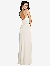 Rear View Thumbnail - Ivory Strapless Scoop Back Maxi Dress with Front Slit