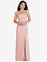 Front View Thumbnail - Rose Strapless Scoop Back Maxi Dress with Front Slit