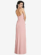 Rear View Thumbnail - Rose Strapless Scoop Back Maxi Dress with Front Slit