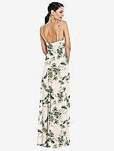 Rear View Thumbnail - Palm Beach Print Adjustable Strap Wrap Bodice Maxi Dress with Front Slit