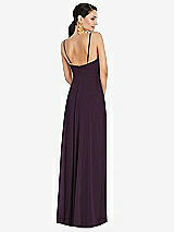 Rear View Thumbnail - Aubergine Adjustable Strap Wrap Bodice Maxi Dress with Front Slit