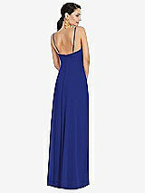 Rear View Thumbnail - Cobalt Blue Adjustable Strap Wrap Bodice Maxi Dress with Front Slit