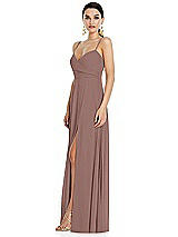 Side View Thumbnail - Sienna Adjustable Strap Wrap Bodice Maxi Dress with Front Slit 