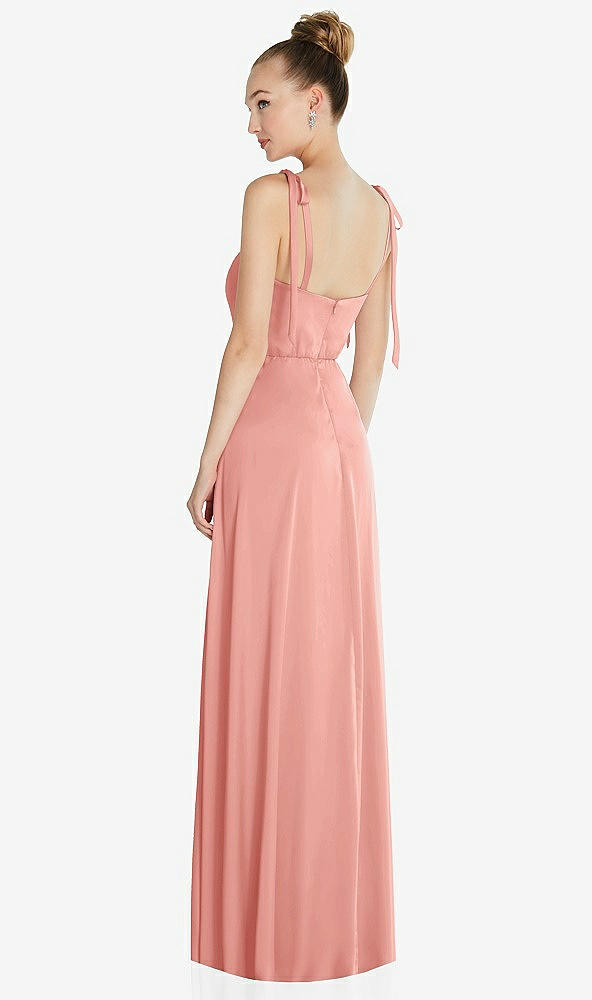 Back View - Rose Tie Shoulder A-Line Maxi Dress