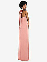 Alt View 1 Thumbnail - Rose Draped Satin Grecian Column Gown with Convertible Straps