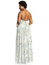Alt View 3 Thumbnail - Bleu Garden Diamond Halter Maxi Dress with Adjustable Straps