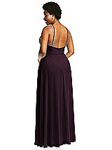 Alt View 3 Thumbnail - Deep Plum Diamond Halter Maxi Dress with Adjustable Straps