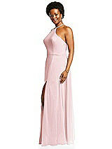 Alt View 2 Thumbnail - Ballet Pink Diamond Halter Maxi Dress with Adjustable Straps