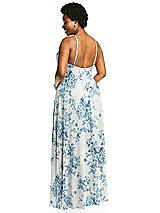 Alt View 3 Thumbnail - Cottage Rose Dusk Blue Diamond Halter Maxi Dress with Adjustable Straps