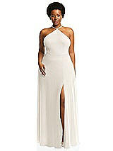 Alt View 1 Thumbnail - Ivory Diamond Halter Maxi Dress with Adjustable Straps