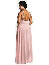 Alt View 3 Thumbnail - Rose Diamond Halter Maxi Dress with Adjustable Straps