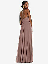 Rear View Thumbnail - Sienna Diamond Halter Maxi Dress with Adjustable Straps