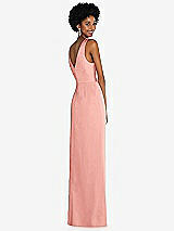 Alt View 3 Thumbnail - Rose Faux Wrap Whisper Satin Maxi Dress with Draped Tulip Skirt