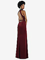 Front View Thumbnail - Cabernet High Neck Backless Maxi Dress with Slim Belt
