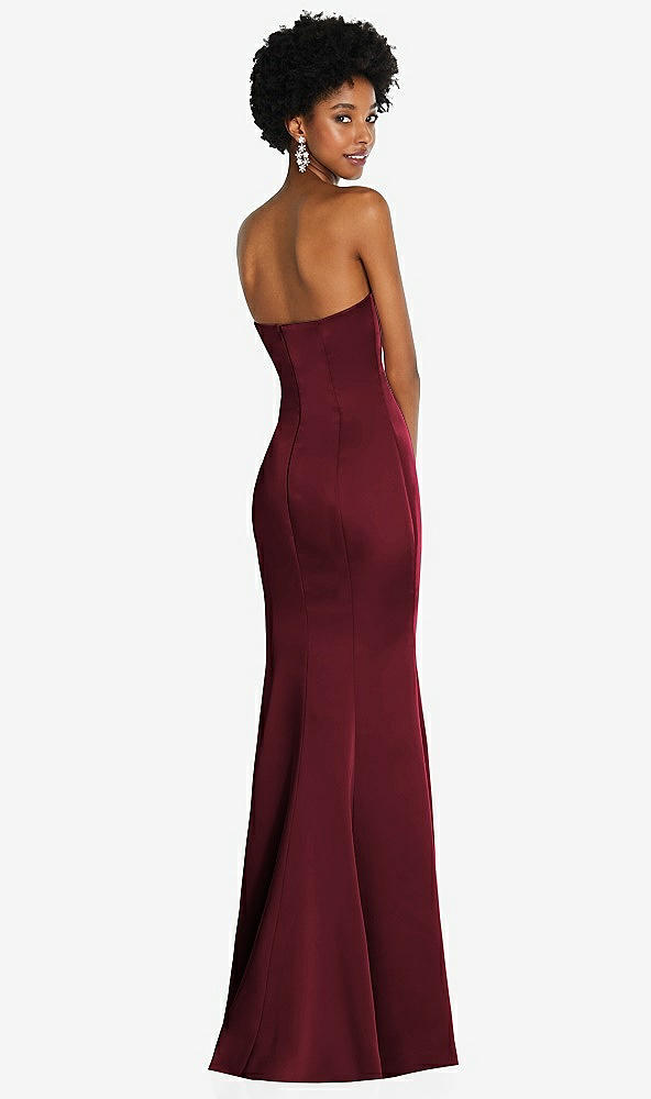 Back View - Cabernet Strapless Princess Line Lux Charmeuse Mermaid Gown