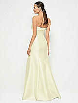 Alt View 3 Thumbnail - Butter Yellow Bow Cuff Strapless Princess Waist Trumpet Gown