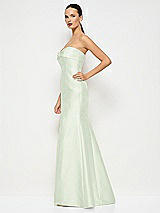 Alt View 2 Thumbnail - Mint Green Bow Cuff Strapless Princess Waist Trumpet Gown