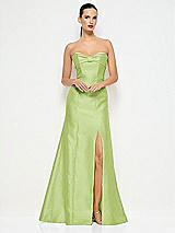 Alt View 1 Thumbnail - Mojito Bow Cuff Strapless Princess Waist Trumpet Gown