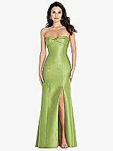 Front View Thumbnail - Mojito Bow Cuff Strapless Princess Waist Trumpet Gown