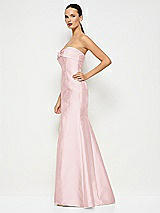 Alt View 2 Thumbnail - Ballet Pink Bow Cuff Strapless Princess Waist Trumpet Gown