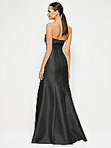 Alt View 3 Thumbnail - Black Bow Cuff Strapless Princess Waist Trumpet Gown