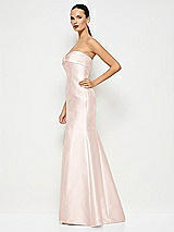 Alt View 2 Thumbnail - Blush Bow Cuff Strapless Princess Waist Trumpet Gown